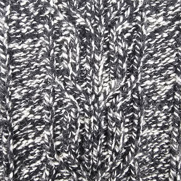 Liz Claiborne Woman size L Wool Blend Long sleeve Cable Knit Sweater Black White - Picture 5 of 8